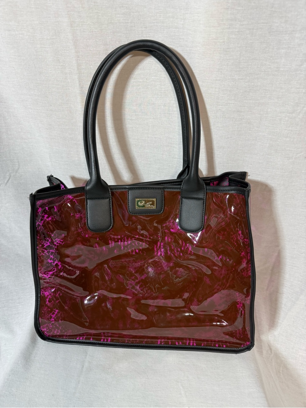 Betsey Johnson Pink and Black Transparent Tote